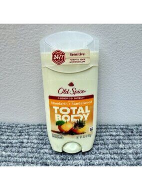 Old Spice Total Body Deodorant Mandarin Sandalwood Aluminum Free NEW 3.0 oz